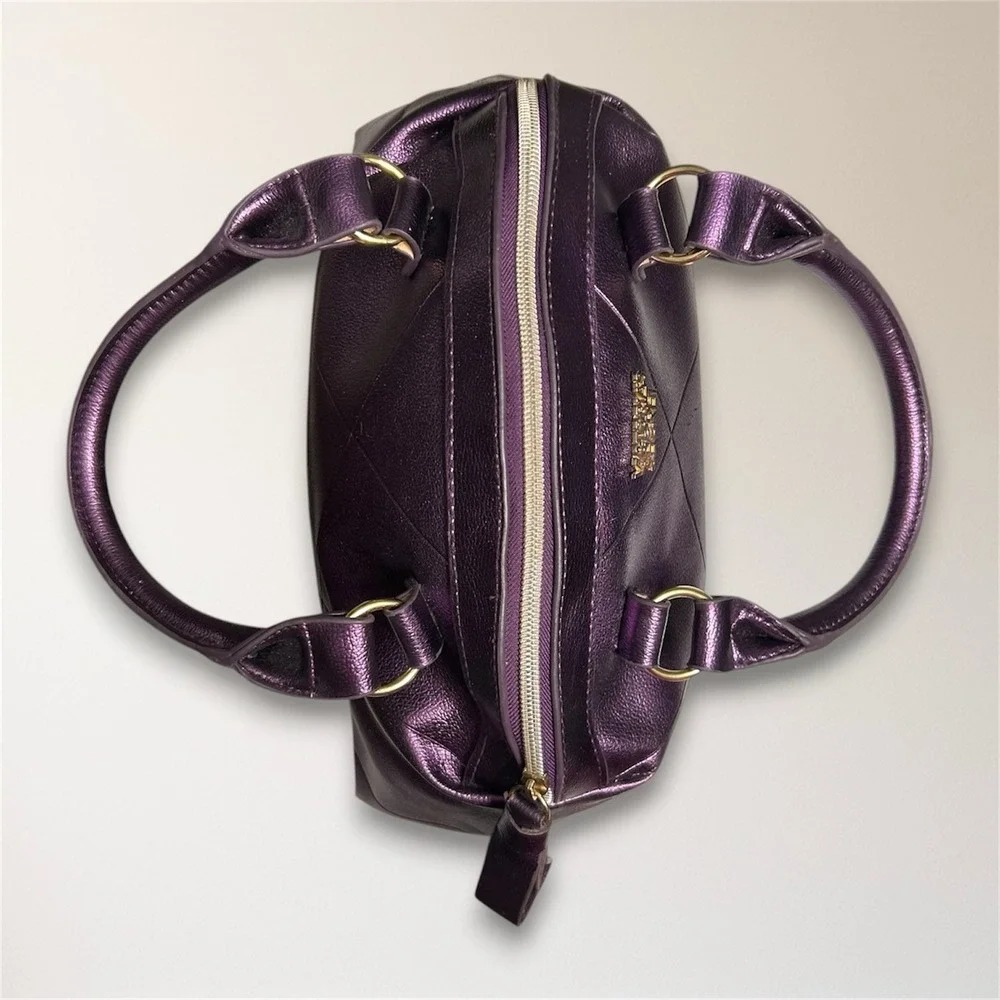 Victoria's Secret Y2K Metallic Purple Quilted Satchel Handbag McBling Retro‎ Bag